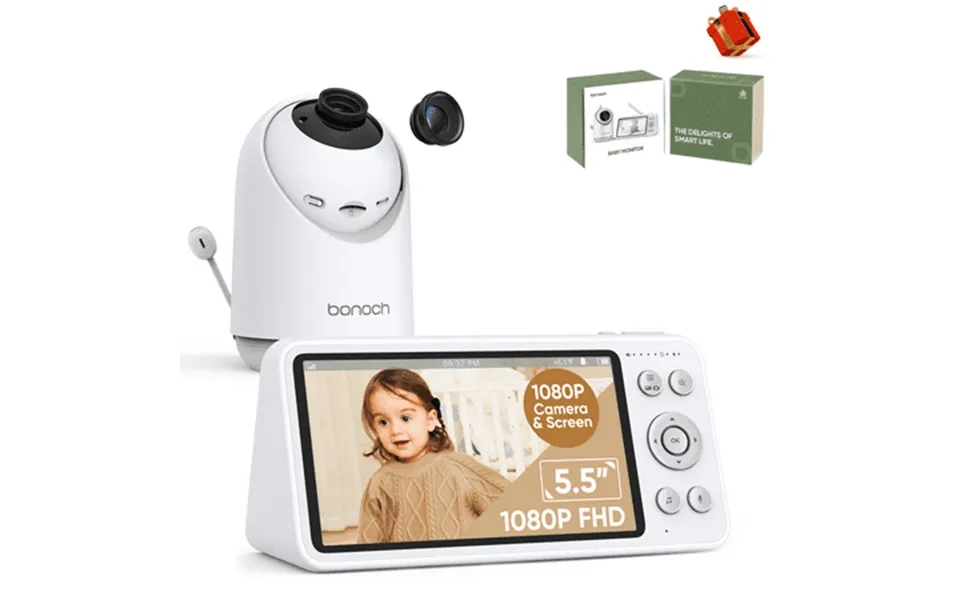 Bonoch 1080p Video Audio Baby Monitor Lcd Camera Local Storage Playback Motion&sound Detection No Wifi Additional 110 Le
