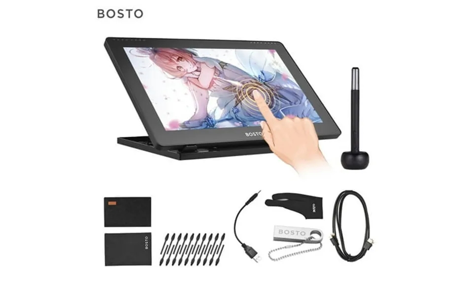 Bosto 16hdt Portable 15.6 Inch H-ips Lcd Graphics Drawing Tablet Display Support Capacitive Touchscreen 8192