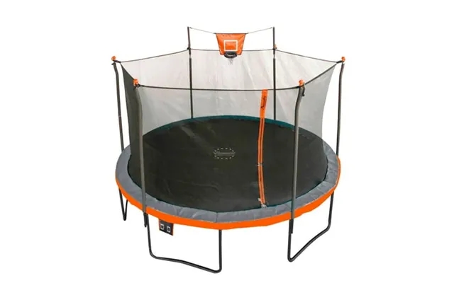 Bounce Pro 15ft Multiplay Trampoline & Enclosure Combo Set With Basketball Electronshooter Game Flash Light Zone Black L product image