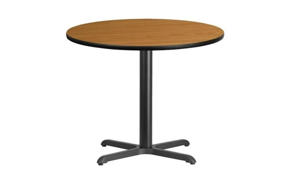 Bowery Hill 36 Round Restaurant Dining Table In Black And Natural