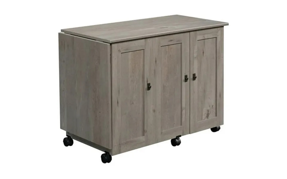 Bowery Hill Contemporary Engineered Wood Sewing Craft Table In Oak