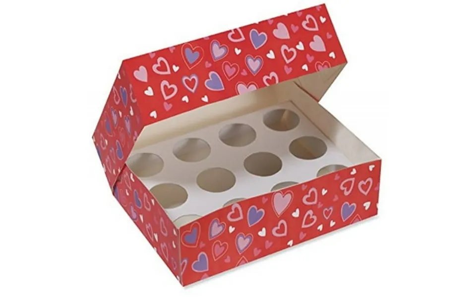 Box Cupcake 12 1ct Hearts