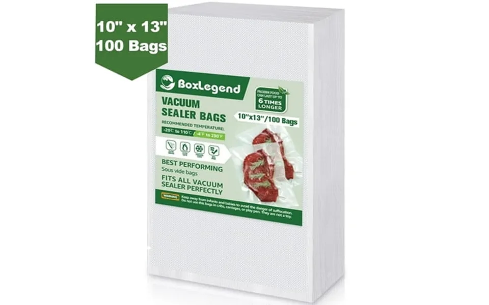 Boxlegend 10 X 13 X 100 Count Pre-cut Food Vacuum Sealer Bags Food Saver Bags Clear