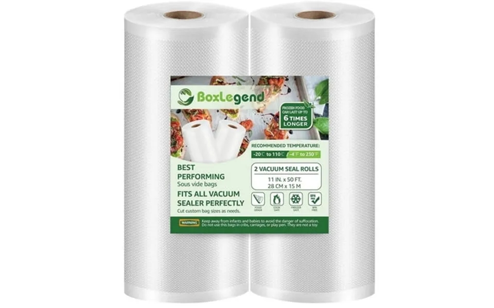 Boxlegend 2 Rolls 11 X50 Food Saver Vacuum Sealer Bags Seal A Meal Rolls Food Vacuum Bags Clear