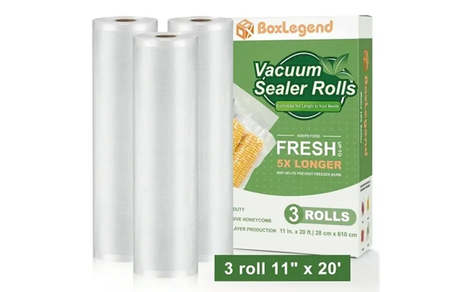 Boxlegend 3 Rolls 11 X 20 Vacuum Sealer Bags Food Vacuum Seal Bags Rolls Clear