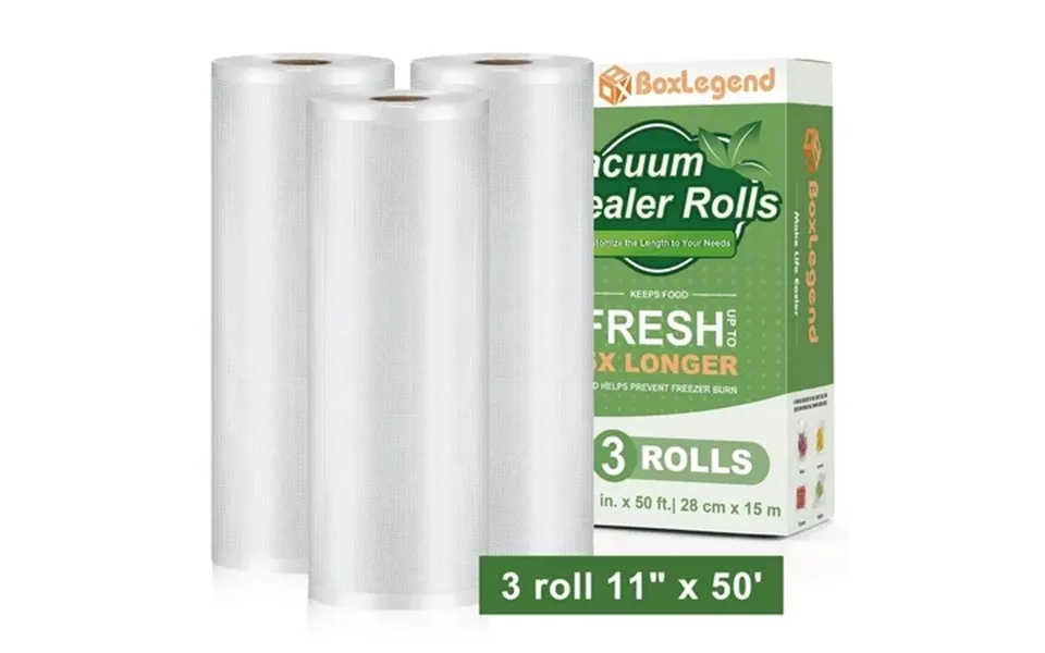 Boxlegend 3 Rolls 11 X50 Vacuum Sealer Rolls Food Vacuum Bags Vacuum Seal Bags For Food Clear