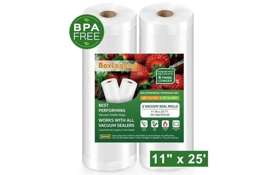 Boxlegend Vacuum Sealer Bags 2 Rolls 11 X25 Vacuum Heat-seal Rolls Food Sealer Bags