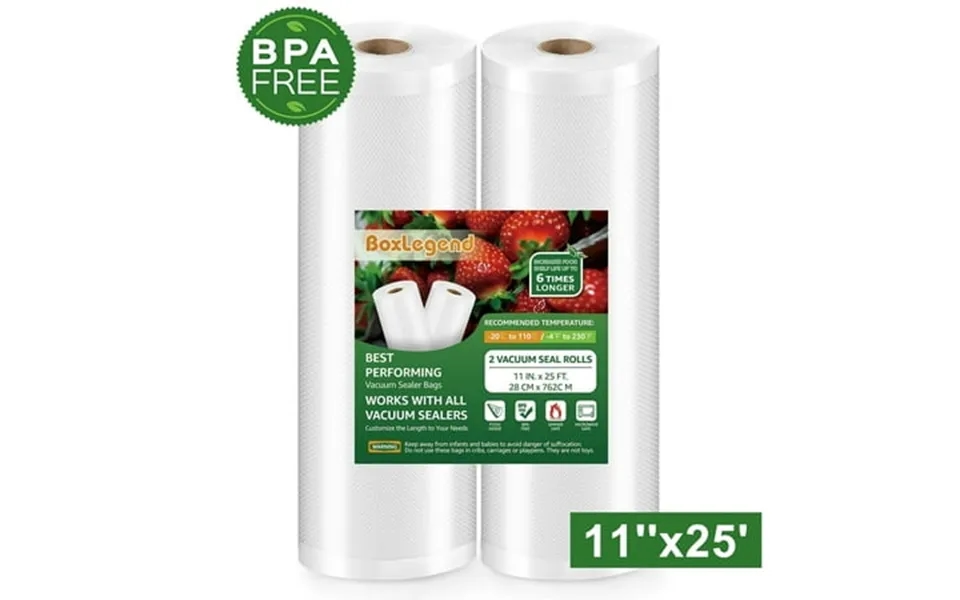Boxlegend Vacuum Sealer Bags 2 Rolls 11 X25 Vacuum Heat-seal Rolls Food Sealer Vacuum Sealer Bags