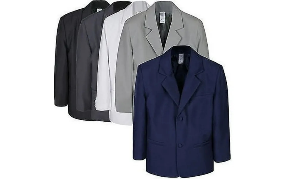 Boy Kid Teen Formal Wedding Party White Navy Blazer Black Gray Jacket Coat S-7