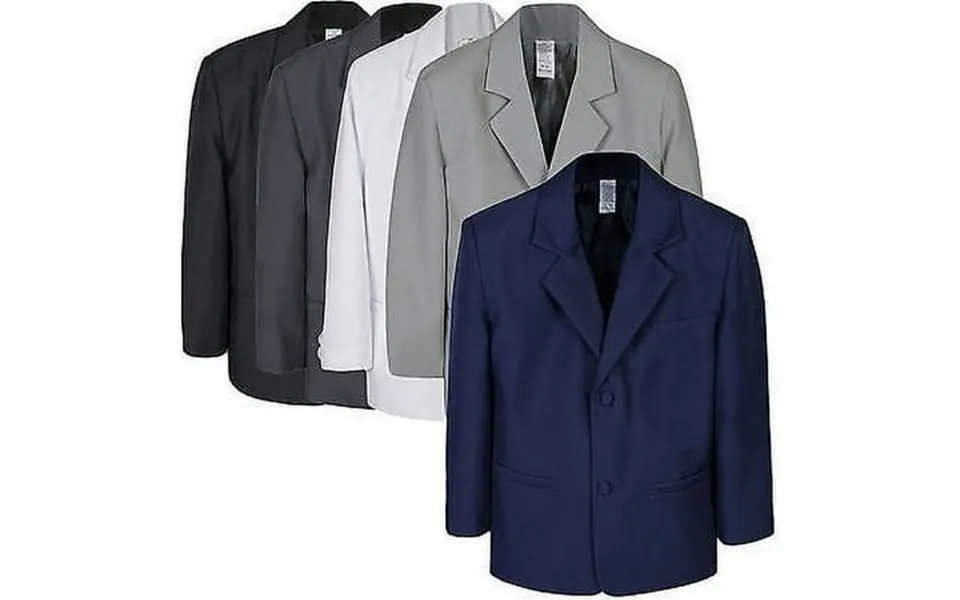 Boy Kid Teen Formal Wedding Party White Navy Blazer Black Gray Jacket Coat S-7