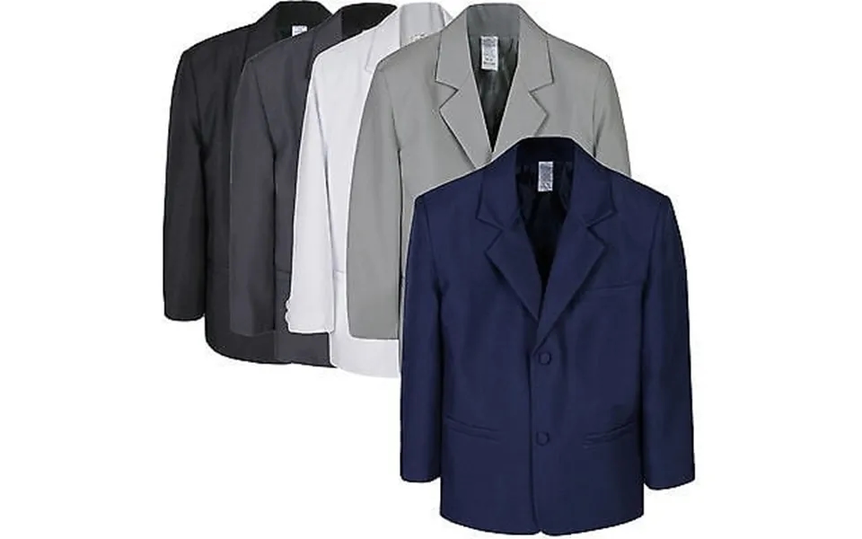 Boy Kid Teen Formal Wedding Party White Navy Blazer Black Gray Jacket Coat S-7