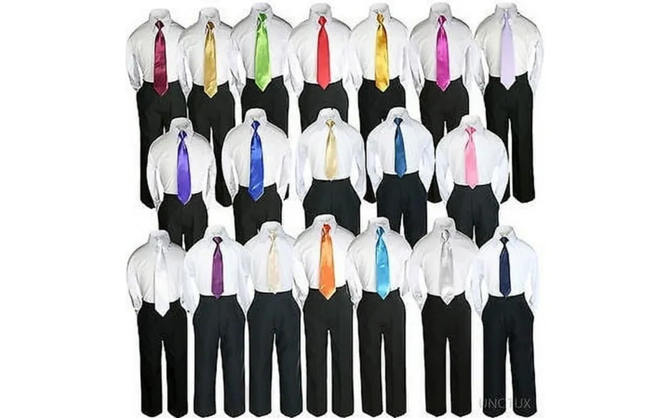 Boys Kid Teen Wedding Formal 3pc Set Shirt Pants Necktie Tie Suit Separate 5-14