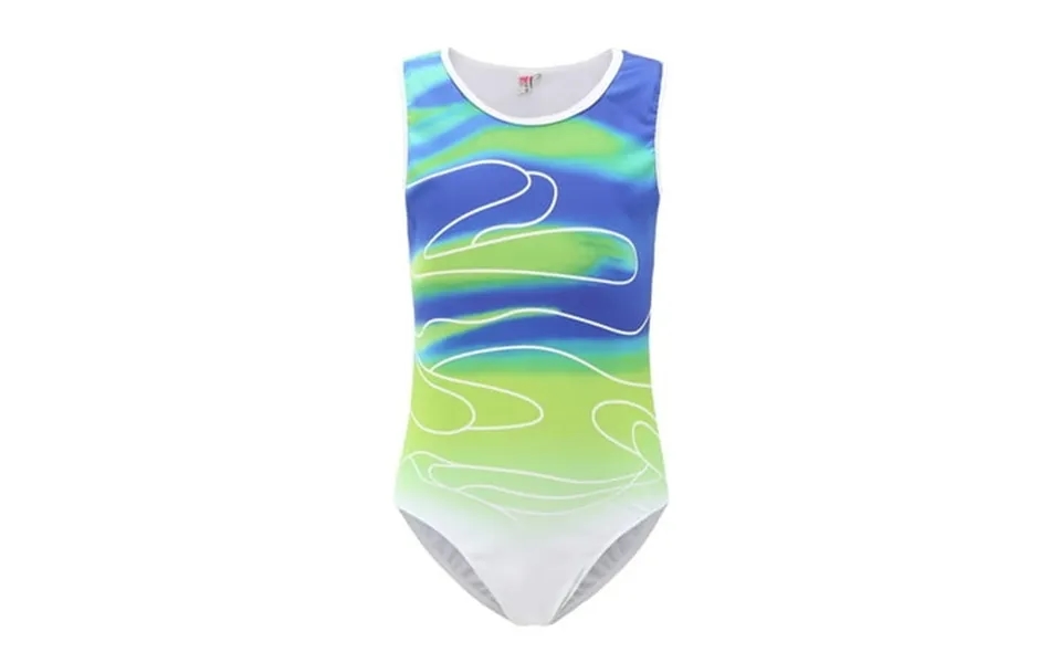 Boys Short Sleeve Shiny Waves Metallic Athletic Dance Gymnastics Leotard Outfit