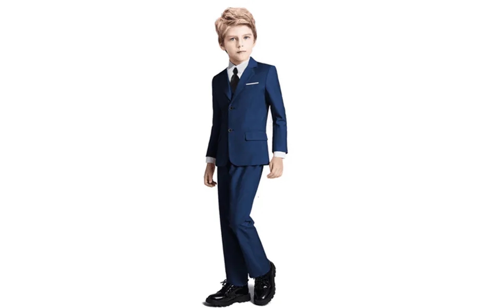 Boys Suit Tuxedo Suits For Toddler Boys Ring Bearer Suit Wedding Outfit Boys Dress Clothes Blue Vest And Pants Suits Siz