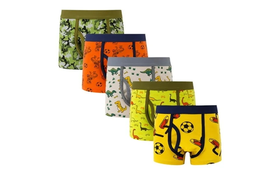 Boys Underwear Toddler Big Kids Panties Dinosaur Cartoon Shorts Combo Set 5pcs Children Pants
