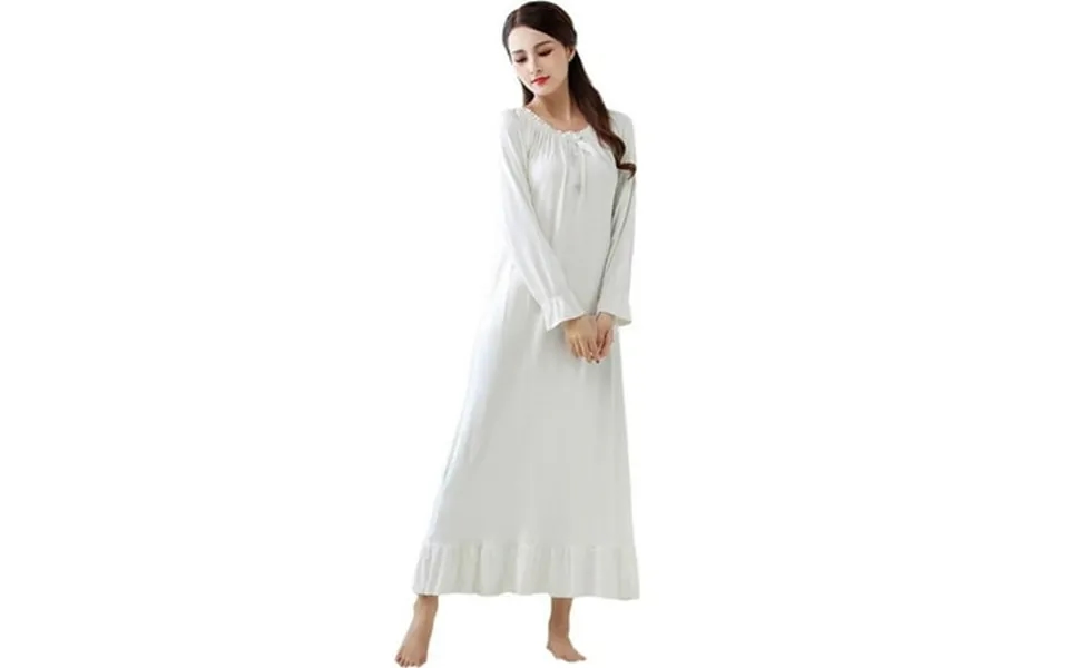 Brand Cleance Sale Women Cotton Nightdress Spring And Autumn Large Size Loose Retro Long Sleeved Bathrobe Long Nightdres