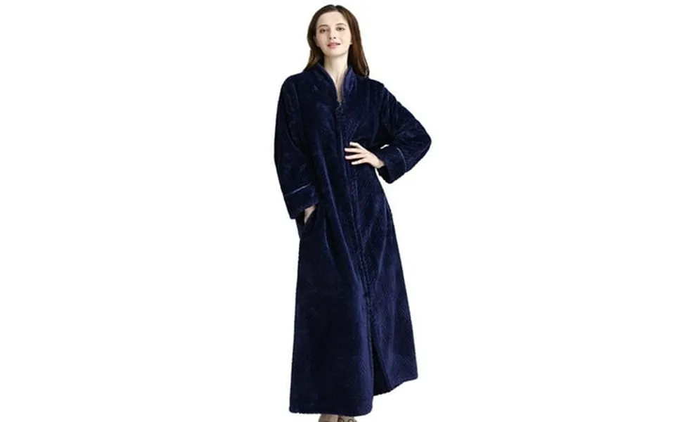 Brang Clearance Men S Long Zipper Bath Gown French Fleece Ladies Robe Men S Warm Loose Pajamas Bathrobe