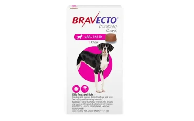 Bravecto Chew For Dogs 88-123 Lbs Pink Box product image