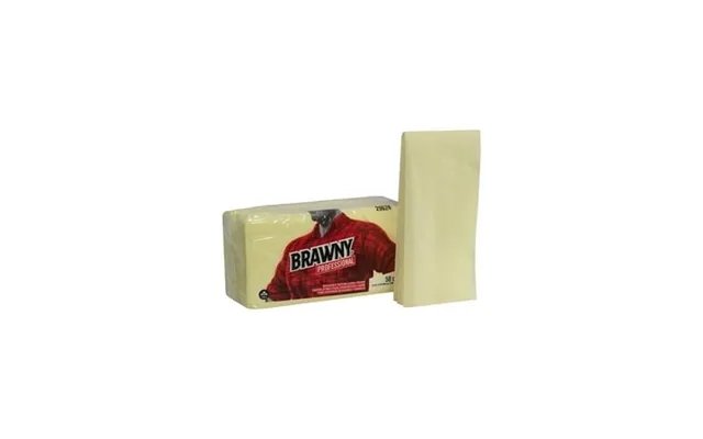 Brawny Industrial Dusting Cloths Quarterfold 24x24 Yellow 50 Pk 4 Ct product image