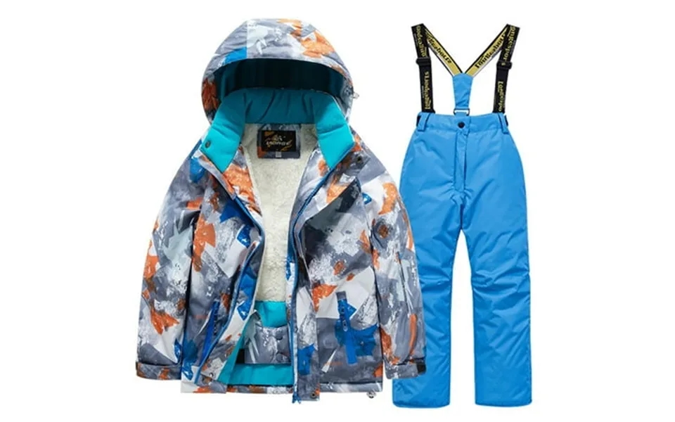 Breaise Kid Ski Suit Boys Girls Windproof Waterproof Ski Jacket And Pants Sets Winter Ski And Snowboarding Suit With Hoo