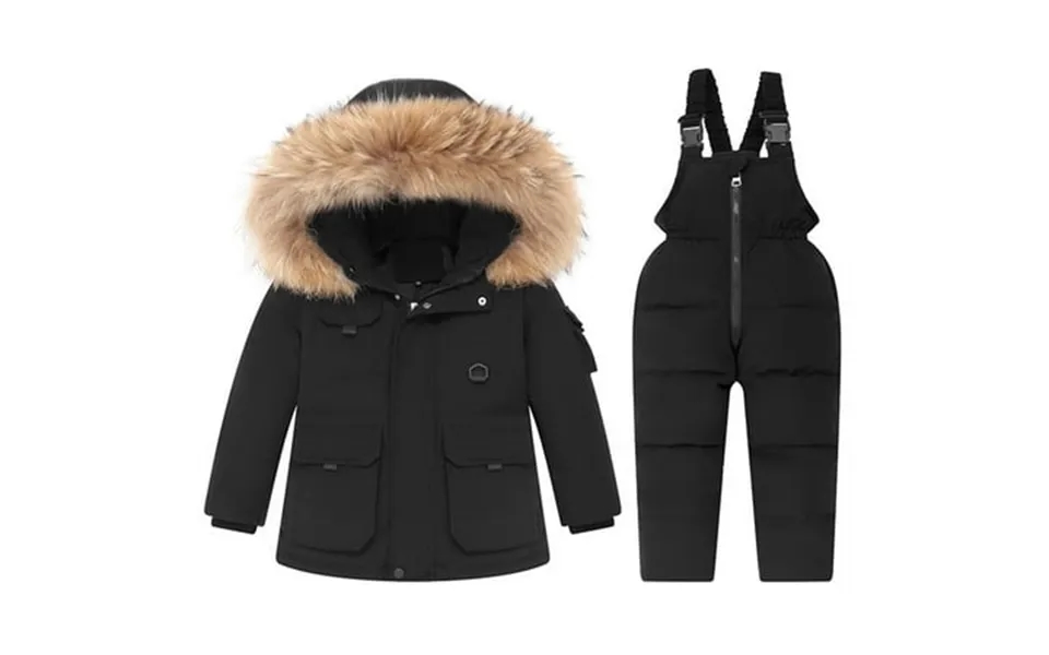 Breaise Toddler Baby Boys Girls Snowsuit Hooded Insulated Ski Jacket Pants 2 Pcs Set Thicken Warm Waterproof Skiing Jack