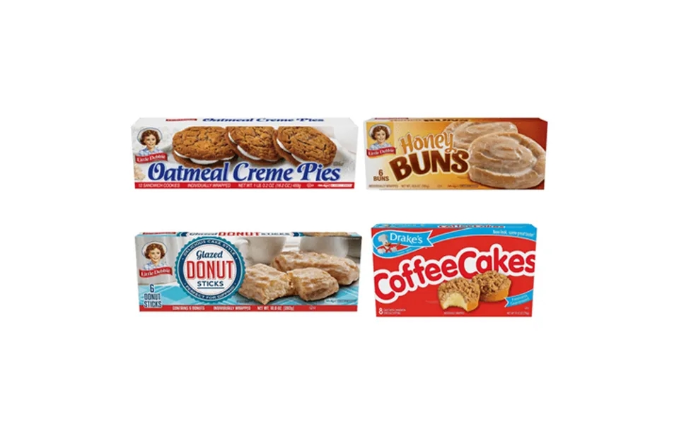 Breakfast Variety Pack One Box Each Of Little Debbie Oatmeal Creme Pies Honey Buns Donut Sticks And Drake S Coffee Cakes