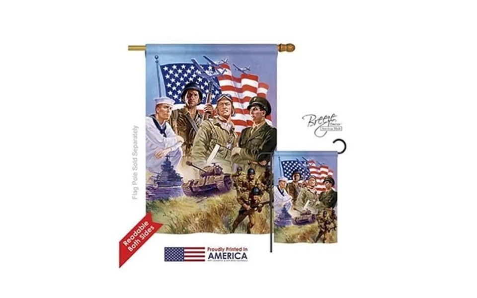 Breeze Decor H111072-bo The Armed Forces Americana Patriotic Impressions Decorative Vertical 28 X 40 Double Sided House
