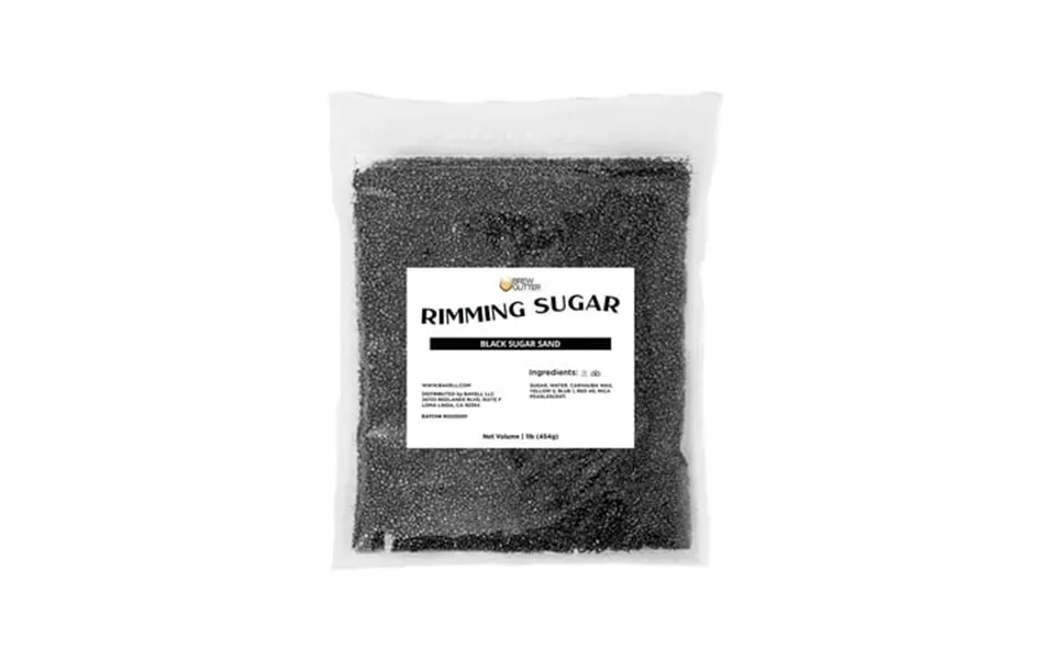 Brew Glitter - Black Rimming Sugar 1lb 1x Resealable Bag Cocktail Garnish For Mixed Drinks & Refreshments