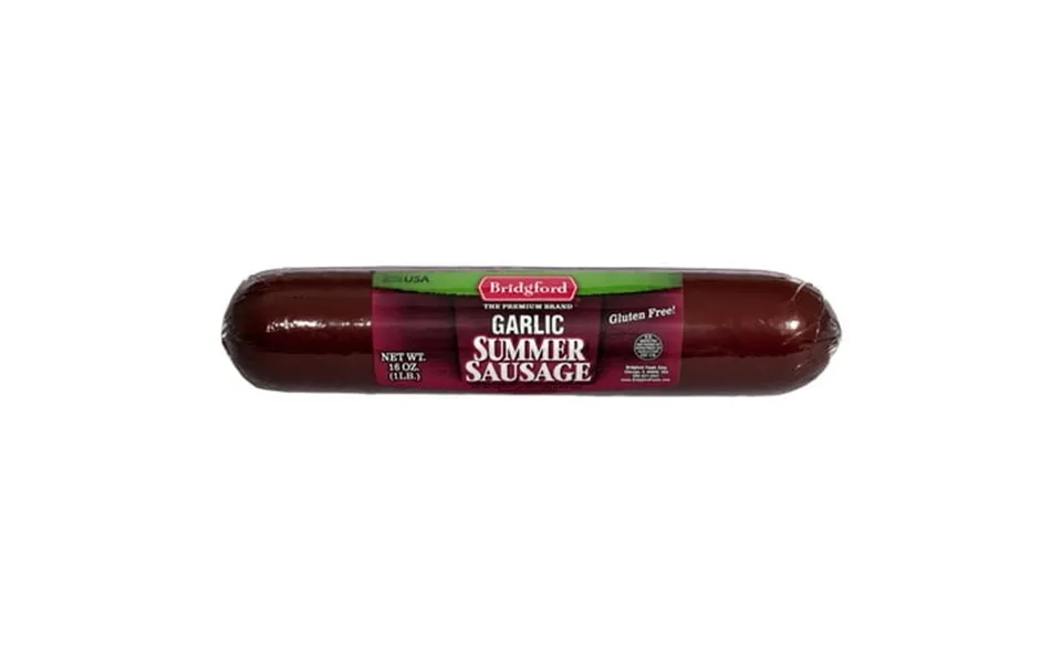 Bridgford Garlic Summer Sausage 16oz - Premium Dry Sausage In Resealable Package