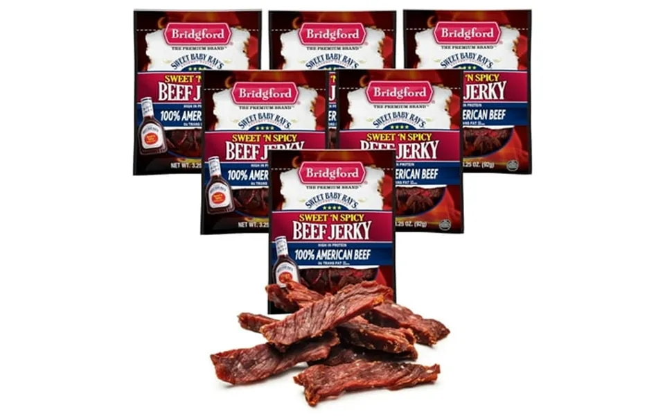 Bridgford Sweet Baby Ray’s Beef Jerky Sweet N Spicy 3.25 Oz Pack Of 6