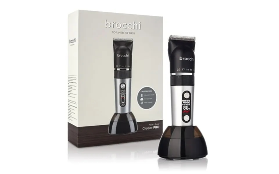 Brocchi Clipper Pro - Digital Face And Body Hair Manscaping Electric Trimmer For Men