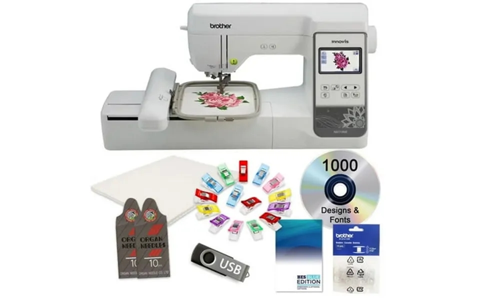Brother Ns1150e Computerized Embroidery Machine With 599 Bonus Bundle Including Brother Bes Blue Software