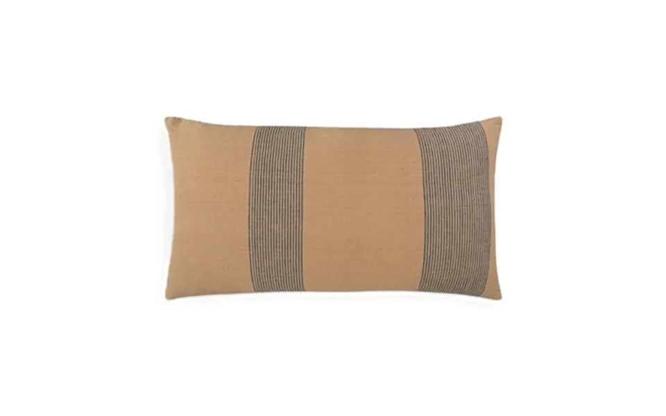 Brown Cotton Pinstripe Lumbar Pillow Cover