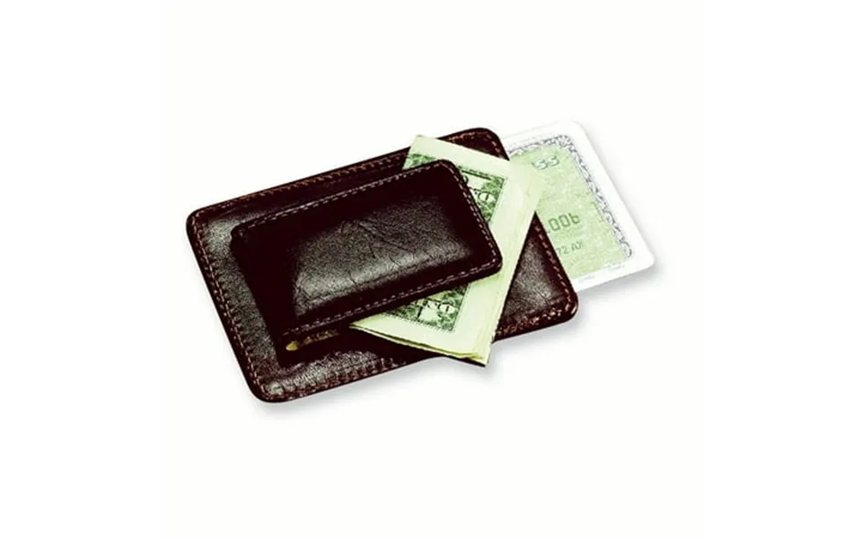 Brown Leather Credit Card Case Magnetic Money Clip Fashion Jewelry For Dad Mens Gifts For Him