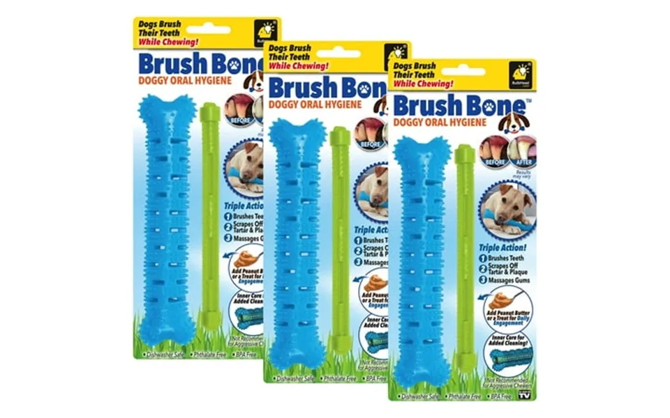 Brushbone Dog Toothbrush By Bulbhead Dogs Brush Their Teeth While Chewing Plaque And Tartar Remover For Teeth Works 3 Wa