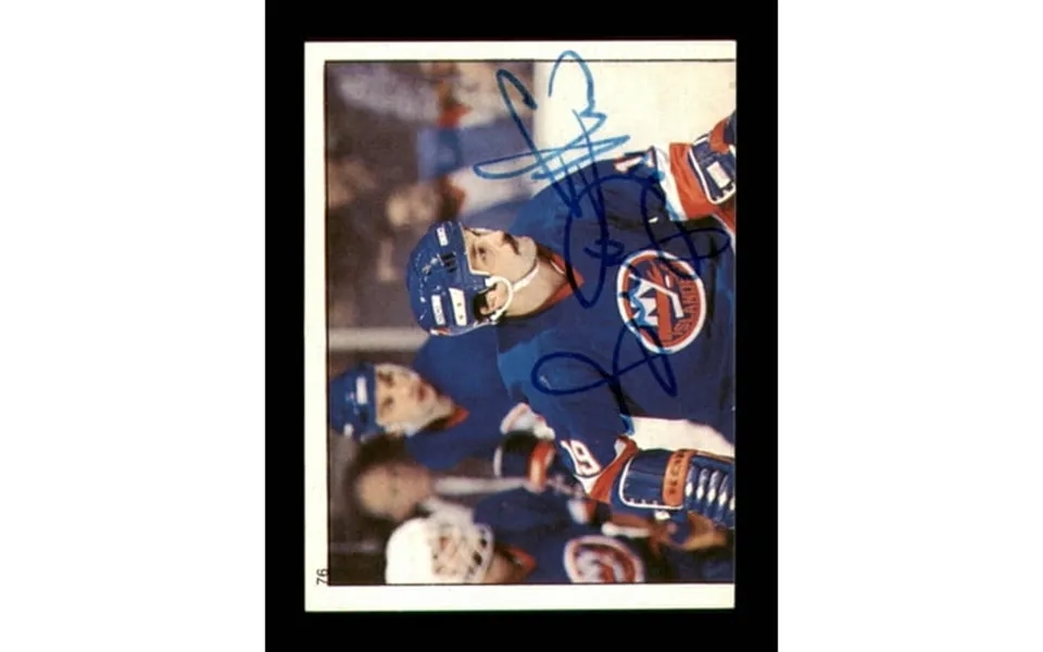 Bryan Trottier Autographed 1983-84 Topps Stickers Card 76 New York Islanders Sku 251496