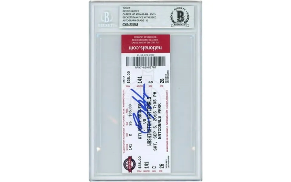 Bryce Harper Washington Nationals Autographed 500th Career Hit And 88th Career Home Run Game Ticket - Beckett Fanatics G