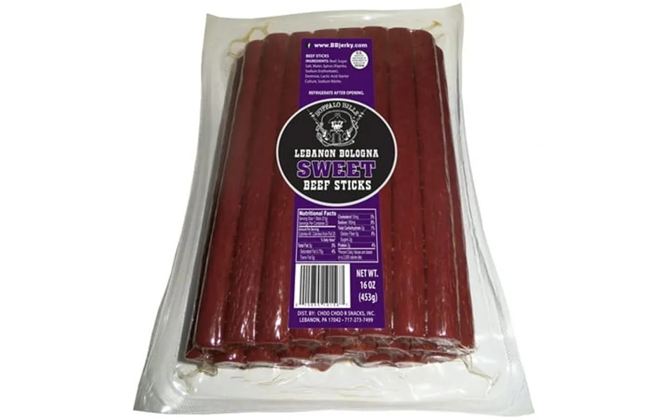 Buffalo Bills 1-lb Pack Sweet Lebanon Bologna Sticks Pennsylvania Dutch Sweet Beef Sticks