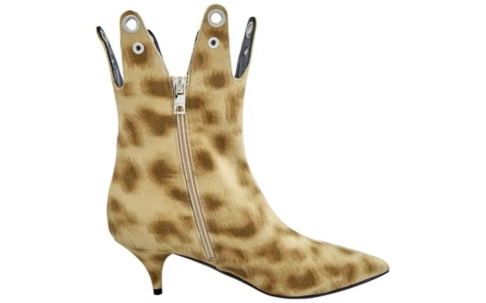 Burberry Jermaine Leopard Print Eyelet Detail Ankle Boots Brand Size 36