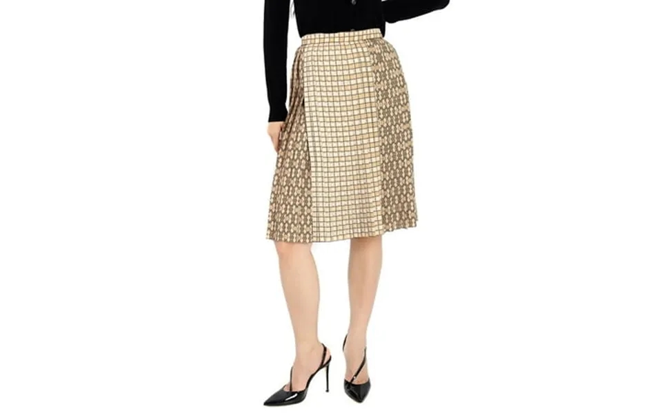 Burberry Ladies Contrast Graphic Print Pleated Skirt Brand Size 4 Us Size 2