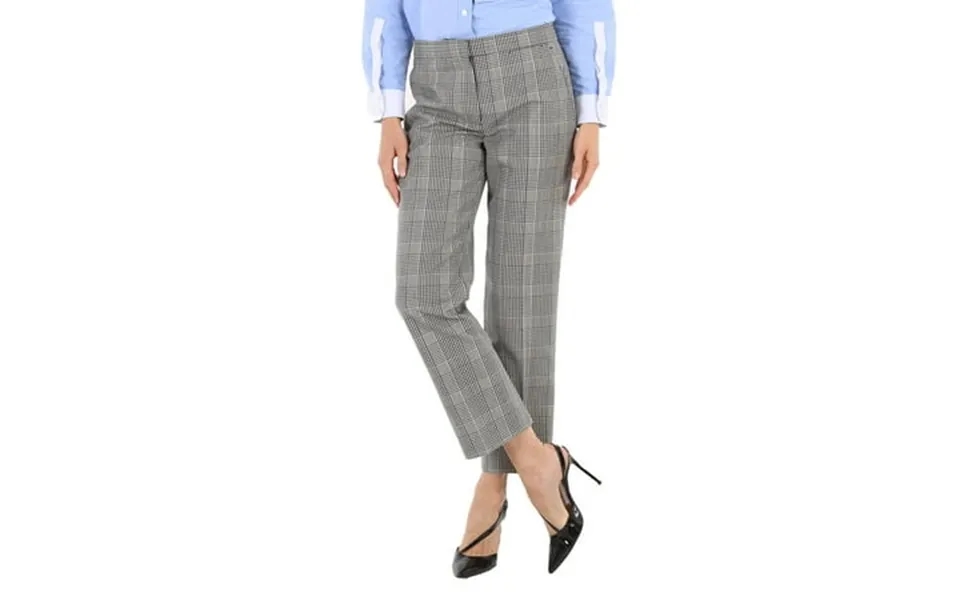 Burberry Ladies Emma Check Technical Tailored Trousers Brand Size 6 Us Size 4