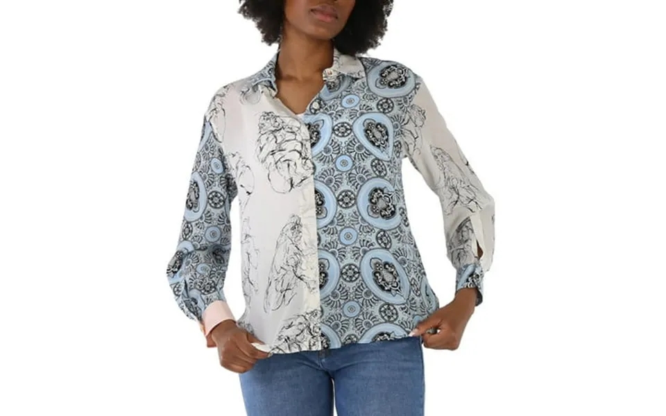 Burberry Ladies Juliette Silk Oversized Shirt Brand Size 6 Us Size 4