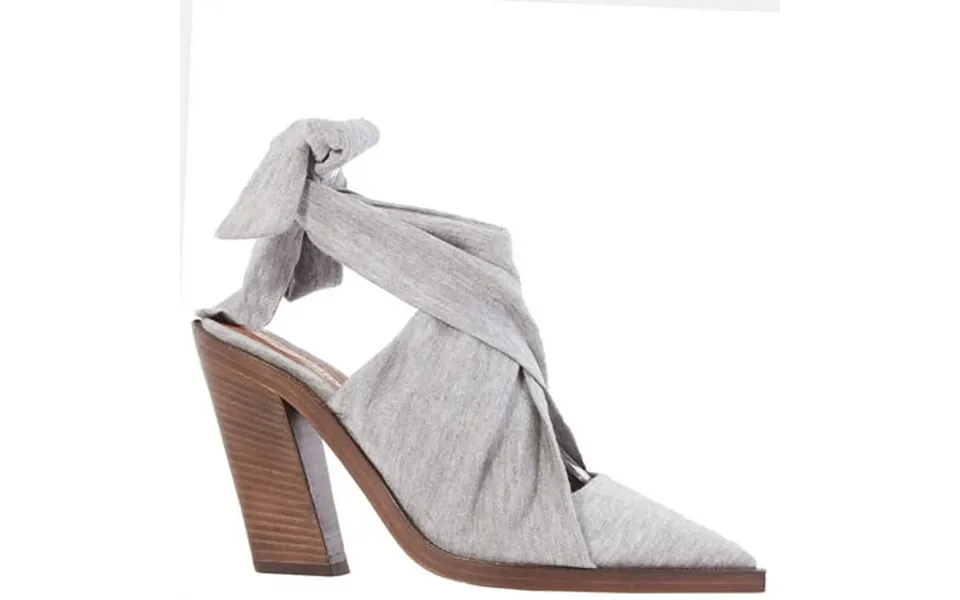 Burberry Pewter Melange Tillington Scarf Tie Detail Jersey Point-toe Mules Brand Size 36 Us Size 6