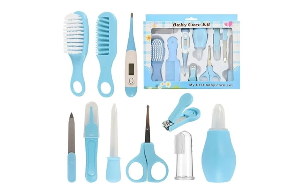 Busatia 10 In 1 Baby Healthcare And Grooming Kit Safety Newborn Nursery Care Set With Hair Brush Comb Nail Clipper Therm