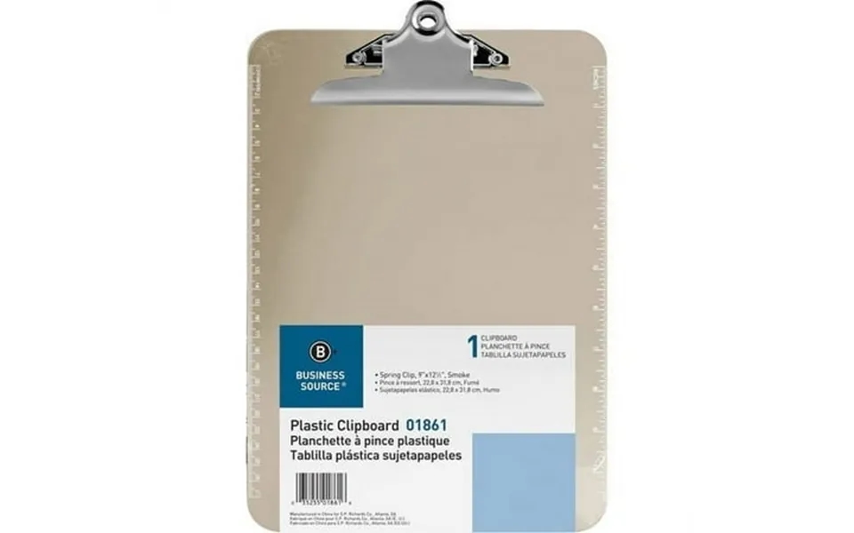 Business Source Spring Clip Plastic Clipboard Spring Clip - Plastic