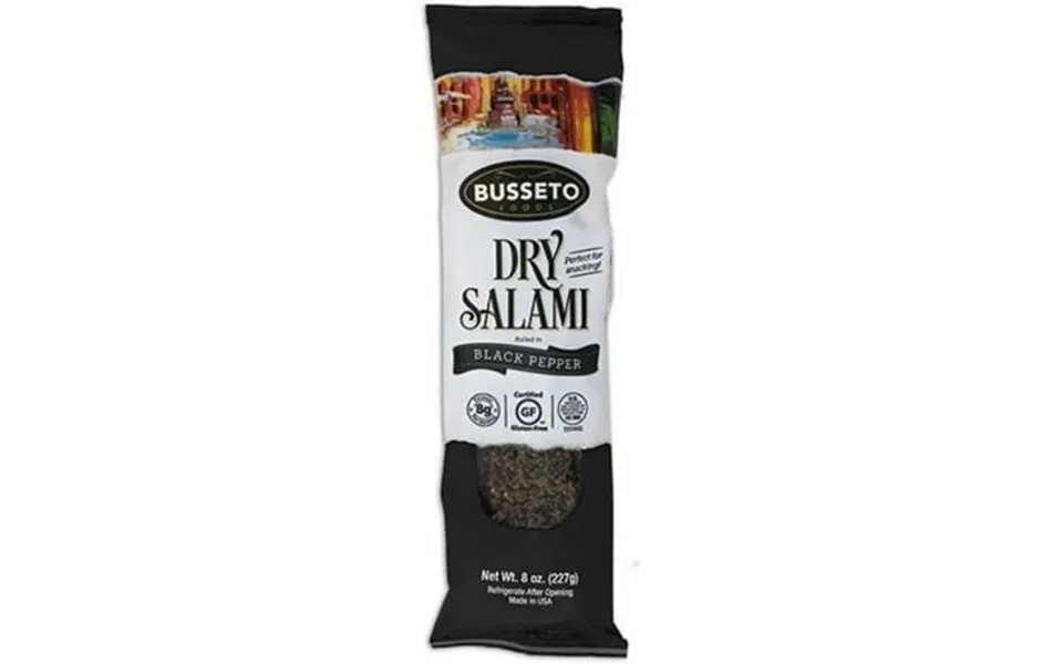 Busseto Foods Black Pepper Coated Gourmet Salami 8 Oz Chub Gluten-free