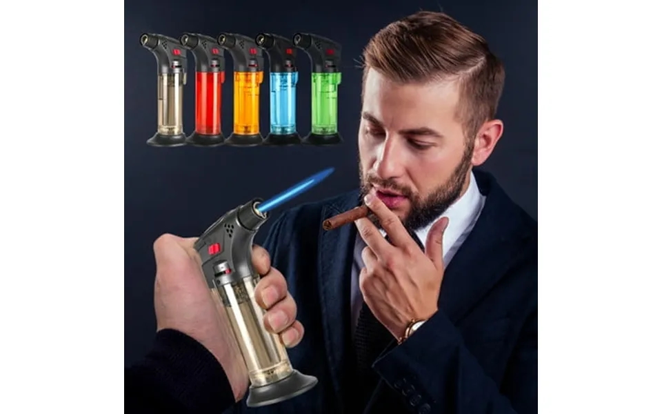 Butane Lighter Powerful Windproof Jet Flame Technical Cooking Lighter Refillable Kitchen With Safe Lock And Can Be Chang