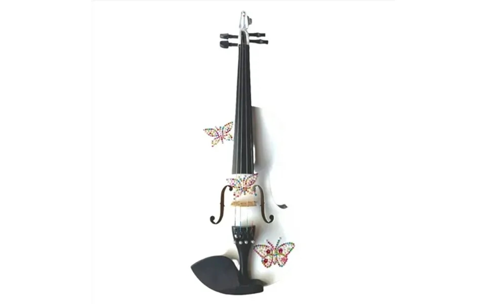 Butterfly Bling Bling Violin Outfit W Matching Carbon Fiber Bow Case Crystal Fine Tuners Rosin Strings Set Up