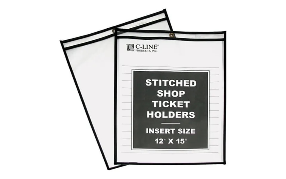 C-line 46125 Shop Ticket Holders Stitched Both Sides Clear 12 X 15 25-bx
