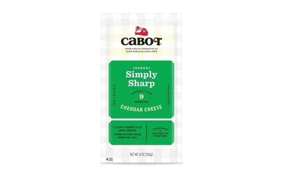 Cabot Sharp Cheddar Bar 8 Oz 12 Pack